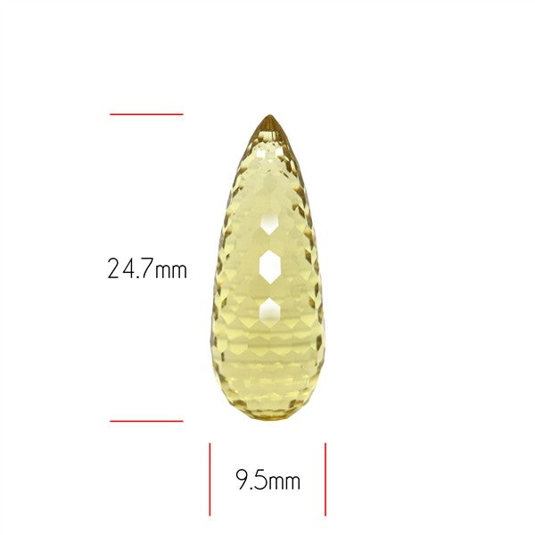 Champagne Quartz Briolette Cut Drop Fine Gemstone