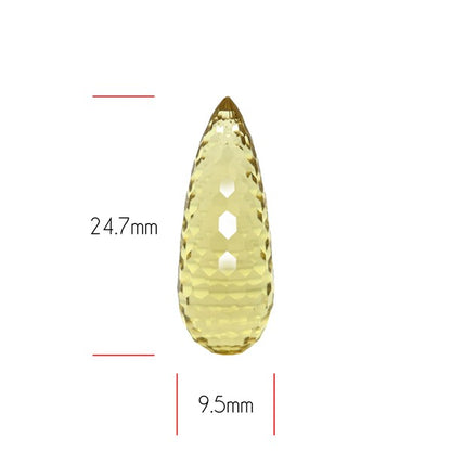 Champagne Quartz Briolette Cut Drop Fine Gemstone