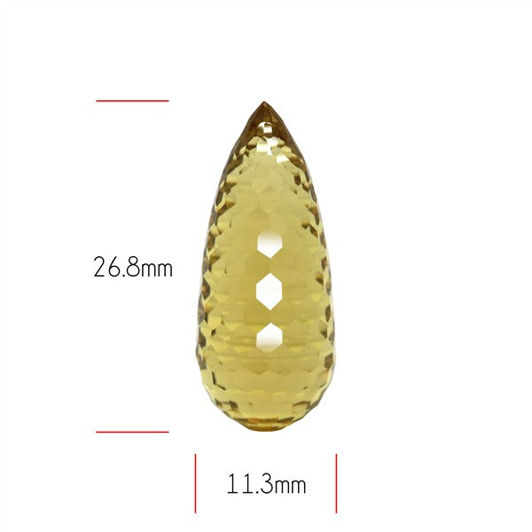 Champagne Quartz Briolette Cut Drop Fine Gemstone