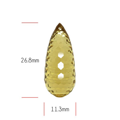 Champagne Quartz Briolette Cut Drop Fine Gemstone