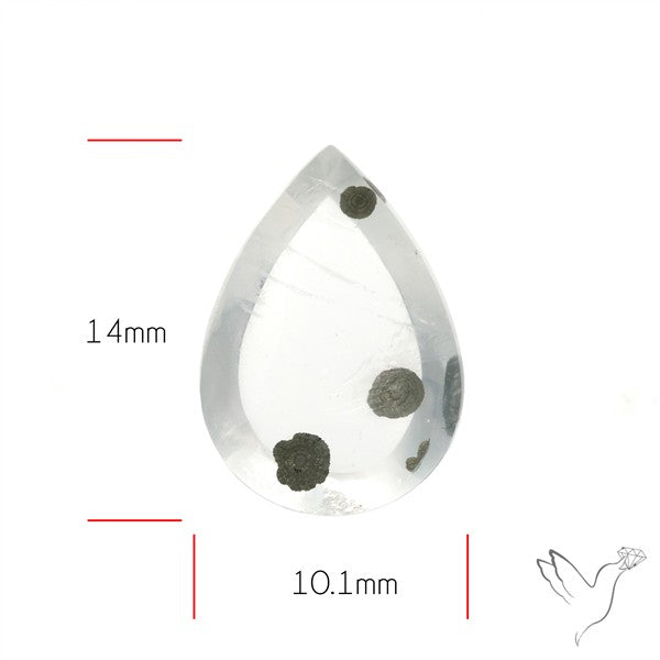Rare Pyrite Included Quartz Cabochon