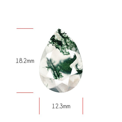 Faceted Moss Agate Fine Gemstone