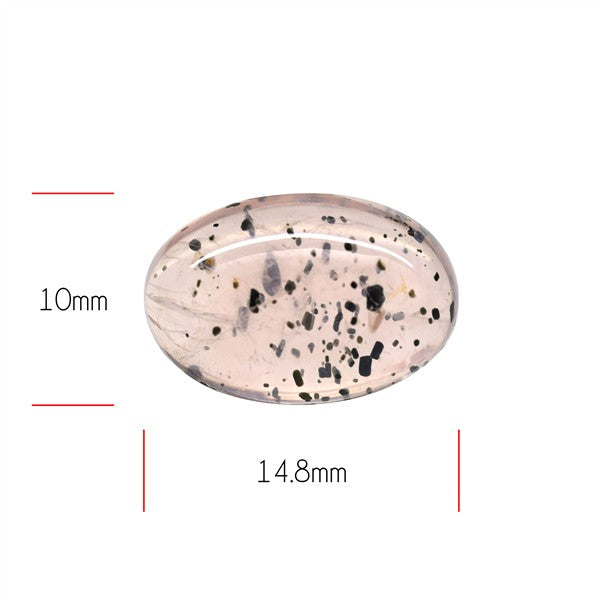 Diopside in Rose Quartz Fine Cabochon