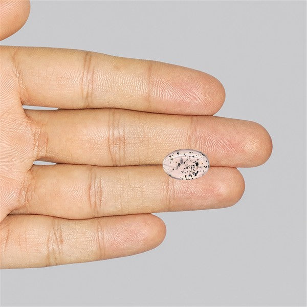 Diopside in Rose Quartz Fine Cabochon