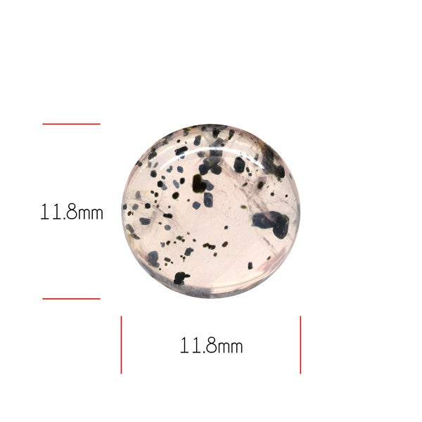 Diopside in Rose Quartz Fine Cabochon