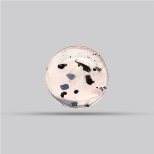 Diopside in Rose Quartz Fine Cabochon