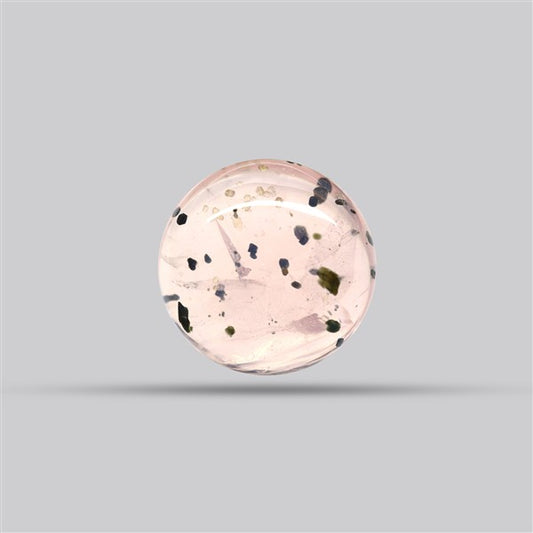 Diopside in Rose Quartz Fine Cabochon
