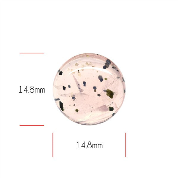Diopside in Rose Quartz Fine Cabochon