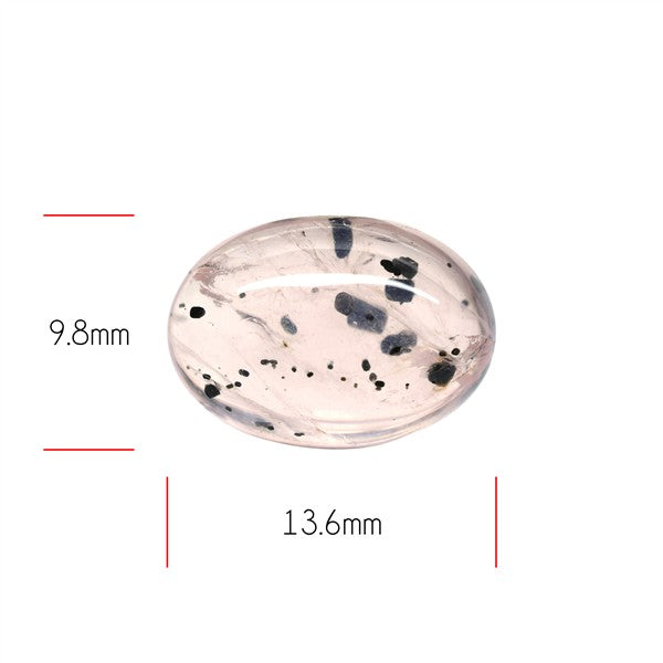 Diopside in Rose Quartz Fine Cabochon