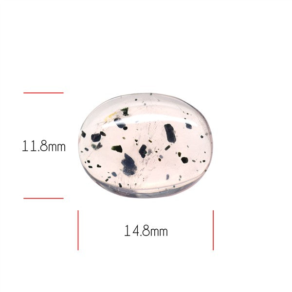 Diopside in Rose Quartz Fine Cabochon