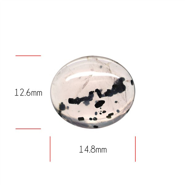 Diopside in Rose Quartz Fine Cabochon
