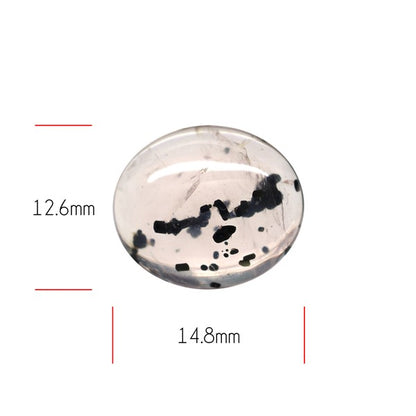 Diopside in Rose Quartz Fine Cabochon