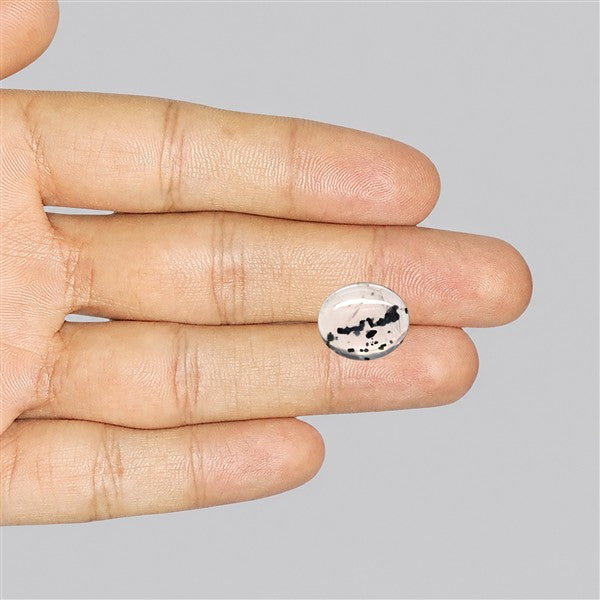 Diopside in Rose Quartz Fine Cabochon