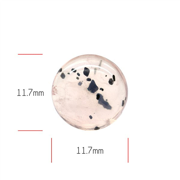 Diopside in Rose Quartz Fine Cabochon