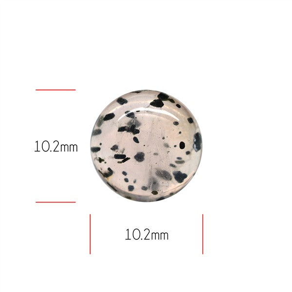 Diopside in Rose Quartz Fine Cabochon