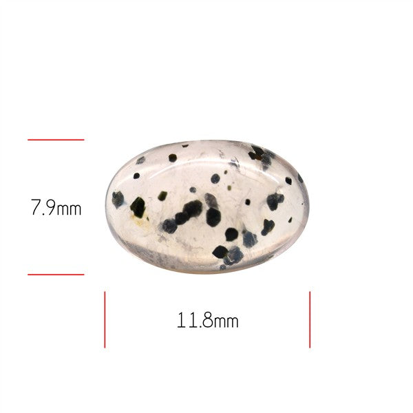 Diopside in Rose Quartz Fine Cabochon