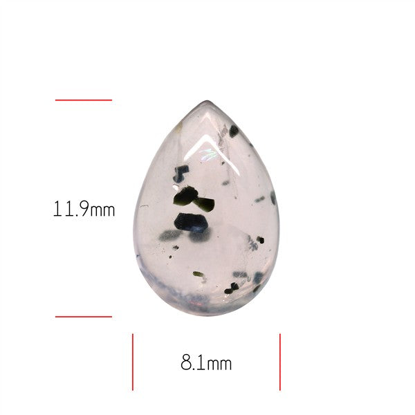 Diopside in Rose Quartz Fine Cabochon