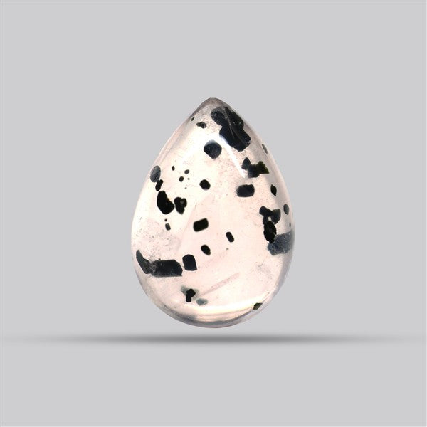 Diopside in Rose Quartz Fine Cabochon