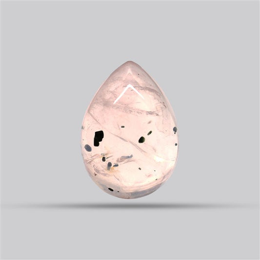 Diopside in Rose Quartz Fine Cabochon