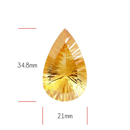 AAA Large Citrine Concave Cut Faceted Clear Fine Gemstone Millenium Cut