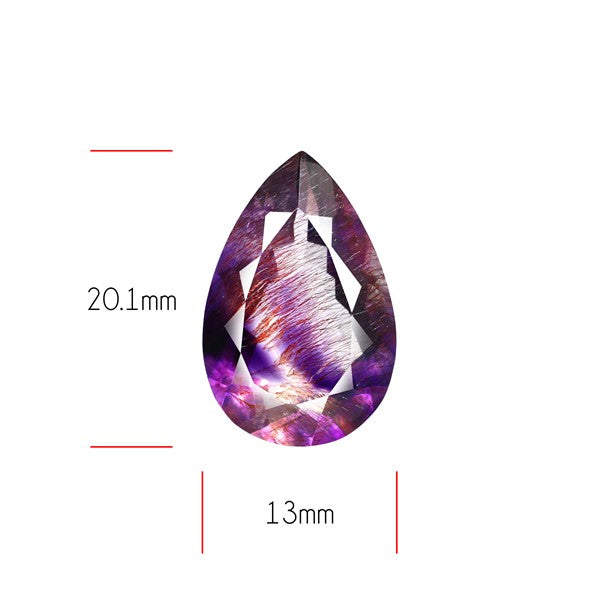 Super Seven Amethyst Faceted Fine Gemstone