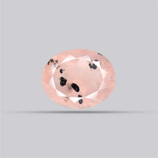 Diopside in Rose Quartz Faceted Fine Gemstone