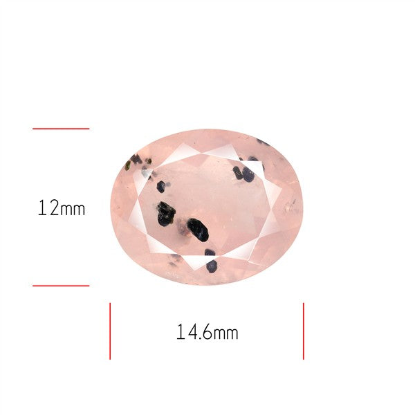 Diopside in Rose Quartz Faceted Fine Gemstone