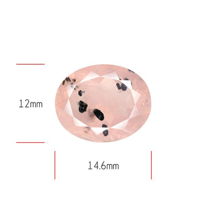 Diopside in Rose Quartz Faceted Fine Gemstone