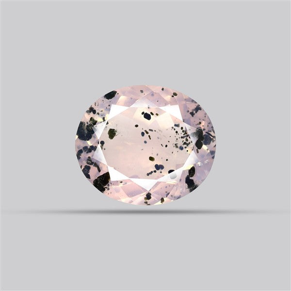 Diopside in Rose Quartz Faceted Fine Gemstone