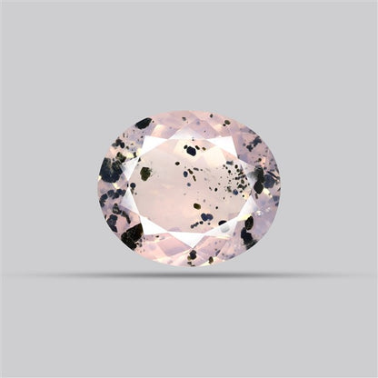 Diopside in Rose Quartz Faceted Fine Gemstone