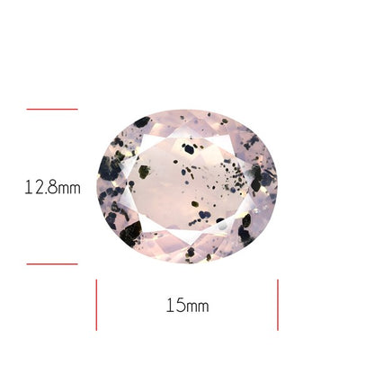 Diopside in Rose Quartz Faceted Fine Gemstone