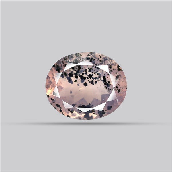 Diopside in Rose Quartz Faceted Fine Gemstone