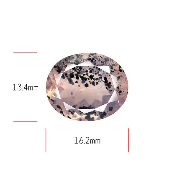 Diopside in Rose Quartz Faceted Fine Gemstone