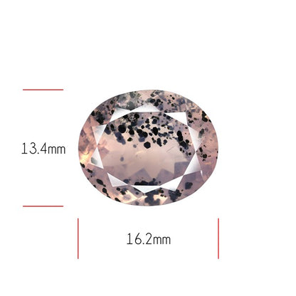 Diopside in Rose Quartz Faceted Fine Gemstone