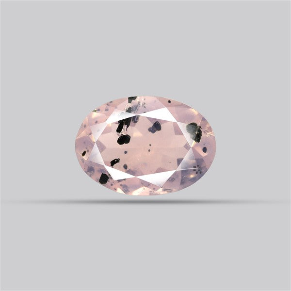 Diopside in Rose Quartz Faceted Fine Gemstone
