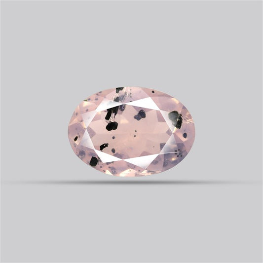 Diopside in Rose Quartz Faceted Fine Gemstone