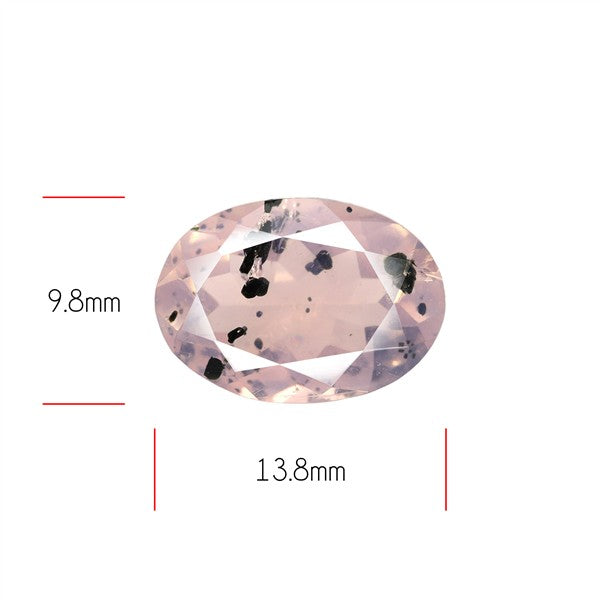 Diopside in Rose Quartz Faceted Fine Gemstone