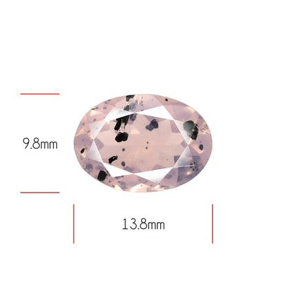 Diopside in Rose Quartz Faceted Fine Gemstone