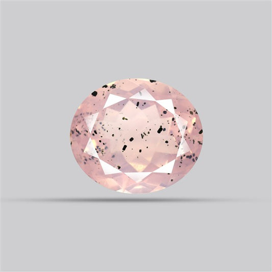 Diopside in Rose Quartz Faceted Fine Gemstone