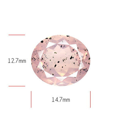 Diopside in Rose Quartz Faceted Fine Gemstone