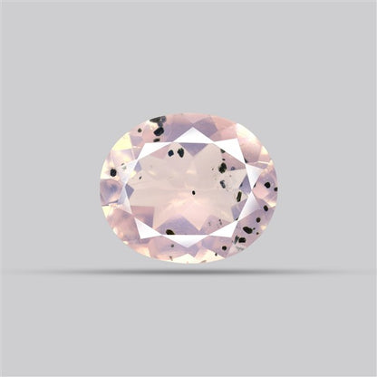 Diopside in Rose Quartz Faceted Fine Gemstone