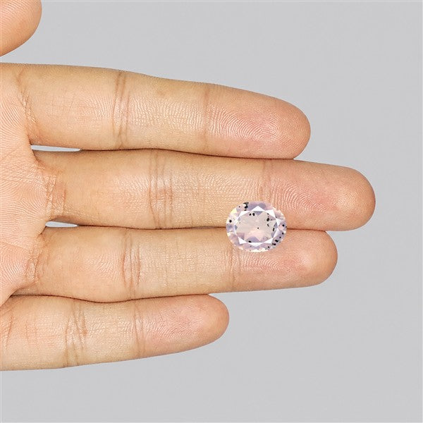 Diopside in Rose Quartz Faceted Fine Gemstone