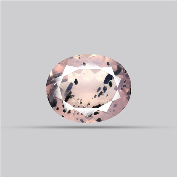 Diopside in Rose Quartz Faceted Fine Gemstone
