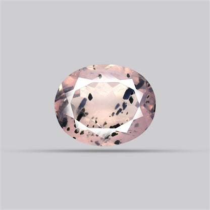 Diopside in Rose Quartz Faceted Fine Gemstone