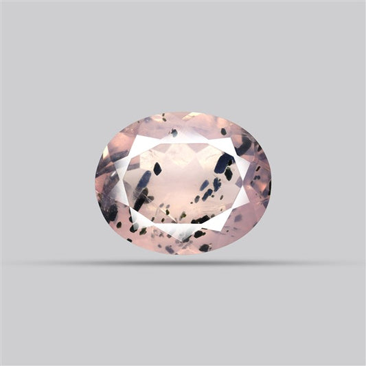 Diopside in Rose Quartz Faceted Fine Gemstone