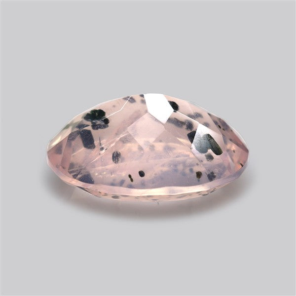 Diopside in Rose Quartz Faceted Fine Gemstone