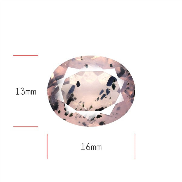 Diopside in Rose Quartz Faceted Fine Gemstone