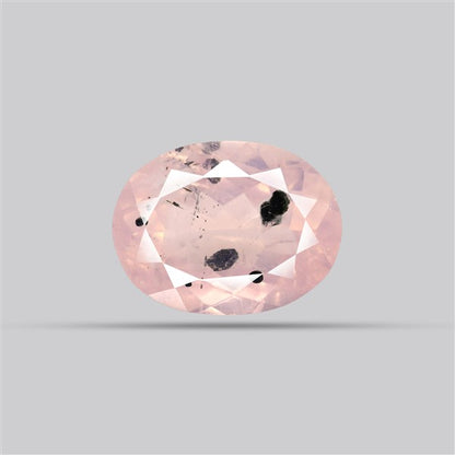 Diopside in Rose Quartz Faceted Fine Gemstone