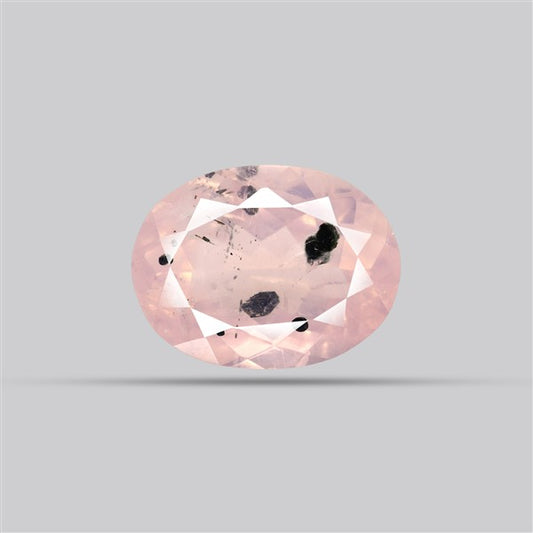 Diopside in Rose Quartz Faceted Fine Gemstone
