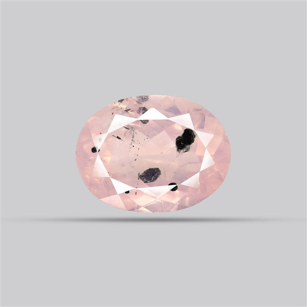 Diopside in Rose Quartz Faceted Fine Gemstone